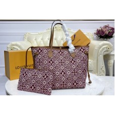 Louis Vuitton M57273 LV Since 1854 Neverfull MM tote bag in Bordeaux Jacquard Since 1854 textile