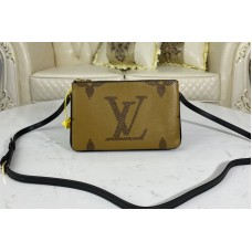 Louis Vuitton M69203 LV Double Zip Pochette on Monogram Giant Reverse and Monogram coated canvas