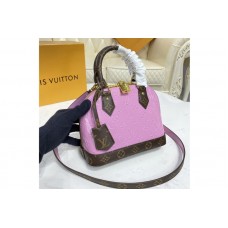 Louis Vuitton M90583 LV Alma BB handbag in Metallic Pale Pink Monogram Vernis patent cowhide leather