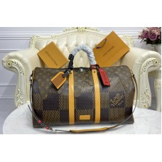 Louis Vuitton N40360 LV Keepall Bandoulière 50 Bag in Damier Ebene and Monogram coated canvas