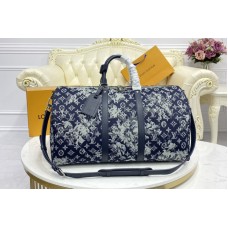 Louis Vuitton M57285 LV Keepall Bandoulière 50 Bag in Monogram Tapestry coated canvas