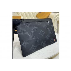 Louis Vuitton M80142 LV 2054 Reversible Pouch in Monogram 3D Gray and Black/Green