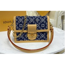 Louis Vuitton M57211 LV Dauphine MM handbag In Gray Jacquard Since 1854 textile