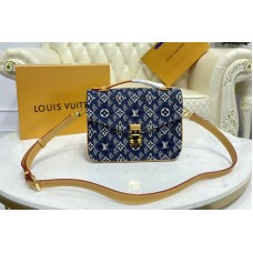 Louis Vuitton M57395 LV Pochette Métis handbag in Blue Jacquard Since 1854 textile