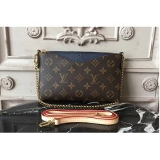 Louis Vuitton M44058 Pallas Clutch Monogram Canvas Bags Blue