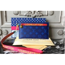 Louis Vuitton M68003 Ribbon Pouches PM Monogram Blue Canvas