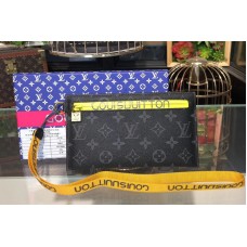 Louis Vuitton M68004 Ribbon Pouches MM Monogram Eclipse Canvas Black