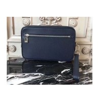 Louis Vuitton M33409 LV Kasai Clutch Taiga Leather Bags Blue