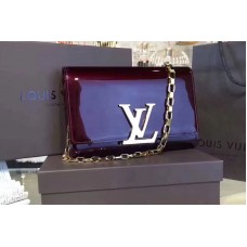 Louis Vuitton M94425 Patent Calfskin Chain Louise GM Bags Purple