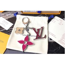 Louis Vuitton M67119 LV Fleur De Monogram Bag Charm Silver Hardware Red