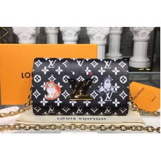 Louis Vuitton M63888 LV Transformed historic Monogram canvas Twist Chain Wallet Black