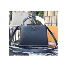 Louis Vuitton M52389 LV Taurillon Leather Capucines PM Bags Black