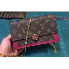 Louis Vuitton M67404 LV Flore Chain Wallet Monogram Canvas Lie De Vin