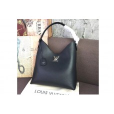 Louis Vuitton M52776 LV Lockme Hobo Bags Soft calfskin Leather Black