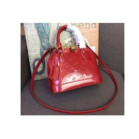 Louis Vuitton M91606 LV Monogram Vernis Alma BB Bags Dark Red