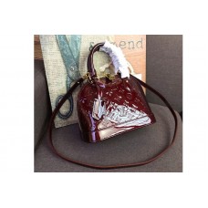 Louis Vuitton M91606 LV Monogram Vernis Alma BB Bags Wine