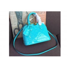 Louis Vuitton M91606 LV Monogram Vernis Alma BB Bags Sky Blue