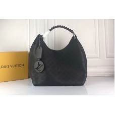 Louis Vuitton M52950 LV Carmel hobo bag Mahina Leather Black