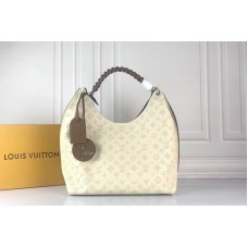 Louis Vuitton M52950 LV Carmel hobo bag Mahina Leather White