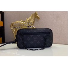 Louis Vuitton M44458 LV Monogram Eclipse Canvas Clutch Black