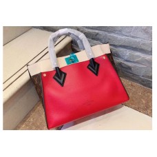 Louis Vuitton M53824 LV On My Side Twist calfskin and Monogram Canvas on Red Nappa Softy leather