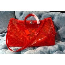 Louis Vuitton M53274 LV Keepall Bandouliere 50 RGB Red Monogram-embossed PVC