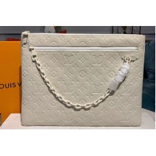 Louis Vuitton M67462 LV A4 Pouch Bags White Taurillon Monogram