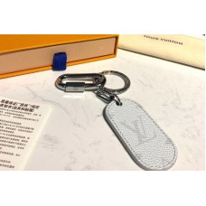 Louis Vuitton M67778 LV Military Tab charm and key holder White Monogram canvas