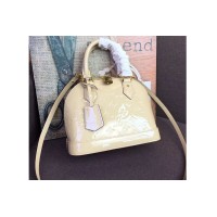 Louis Vuitton M91606 LV Monogram Vernis Alma BB Bags Beige