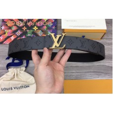 Louis Vuitton M0285V LV Initiales 40mm Reversible belt in Monogram Eclipse Canvas With Gold Buckle