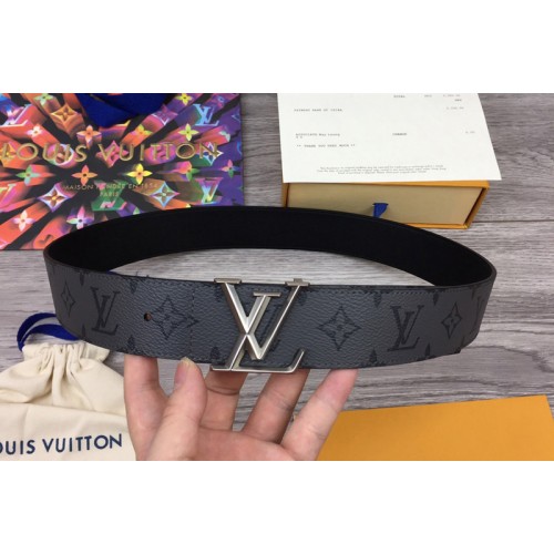 Replica Louis Vuitton LV Initiales Reversible 40MM Belt In Monogram Eclipse  Canvas M0285V