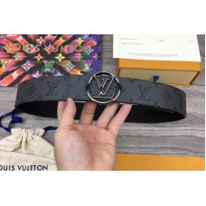 Louis Vuitton M0285V LV Initiales 40mm Reversible belt in Monogram Eclipse Canvas With Silver Buckle