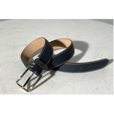 Louis Vuitton M6847T LV Pont Neuf 35mm Belt in Blue taurillon Leather