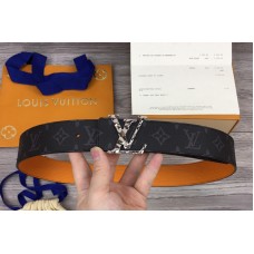 Louis Vuitton M0263V LV Initiales 40mm Reversible belt In Monogram Eclipse/Yellow With Silver Buckle