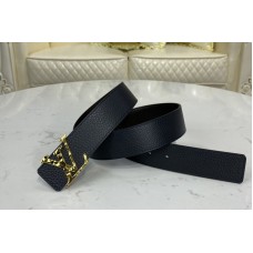 Louis Vuitton M0292V LV Facets 40mm reversible belt In Navy Blue/Chocolate Brown With Gold Buckle