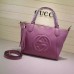 Gucci Soho Leather Top Handle Bag 369176 Rose Red