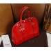 Gucci nice microguccissima patent leather top handle bag red