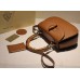 Gucci Vintage Leather Bamboo Top Handle Bag In Brown With A Mini Mirror