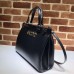 Gucci Zumi Smooth Leather Medium Top Handle Bag 564714 Black 2019