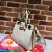 Gucci Zumi Ostrich Pattern Small Top Handle Bag 569712 White 2019