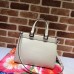 Gucci Zumi Ostrich Pattern Small Top Handle Bag 569712 White 2019