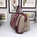 Gucci Vintage Web Embroidered Bag 406868 Burgundy