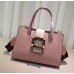 Gucci Bamboo Buckle With Pearl Top Handle Bag 453756 Pink 2017