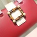 Gucci Bamboo Buckle With Pearl Top Handle Bag 453756 Red 2017