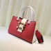 Gucci Bamboo Buckle With Pearl Top Handle Bag 453756 Red 2017