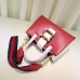 Gucci Bamboo Buckle With Pearl Top Handle Bag 453756 Red 2017