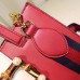 Gucci Bamboo Buckle With Pearl Top Handle Bag 453756 Red 2017