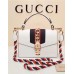 Gucci Sylvie leather mini handbag 421883 White(ENYI-722201)