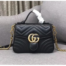 Gucci GG Marmont Mini Top Handle Bag 547260 Black 2018