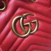 Gucci Sylvie Web Strap GG Marmont Chevron Quilted Leather Bucket Bag 476674 Red